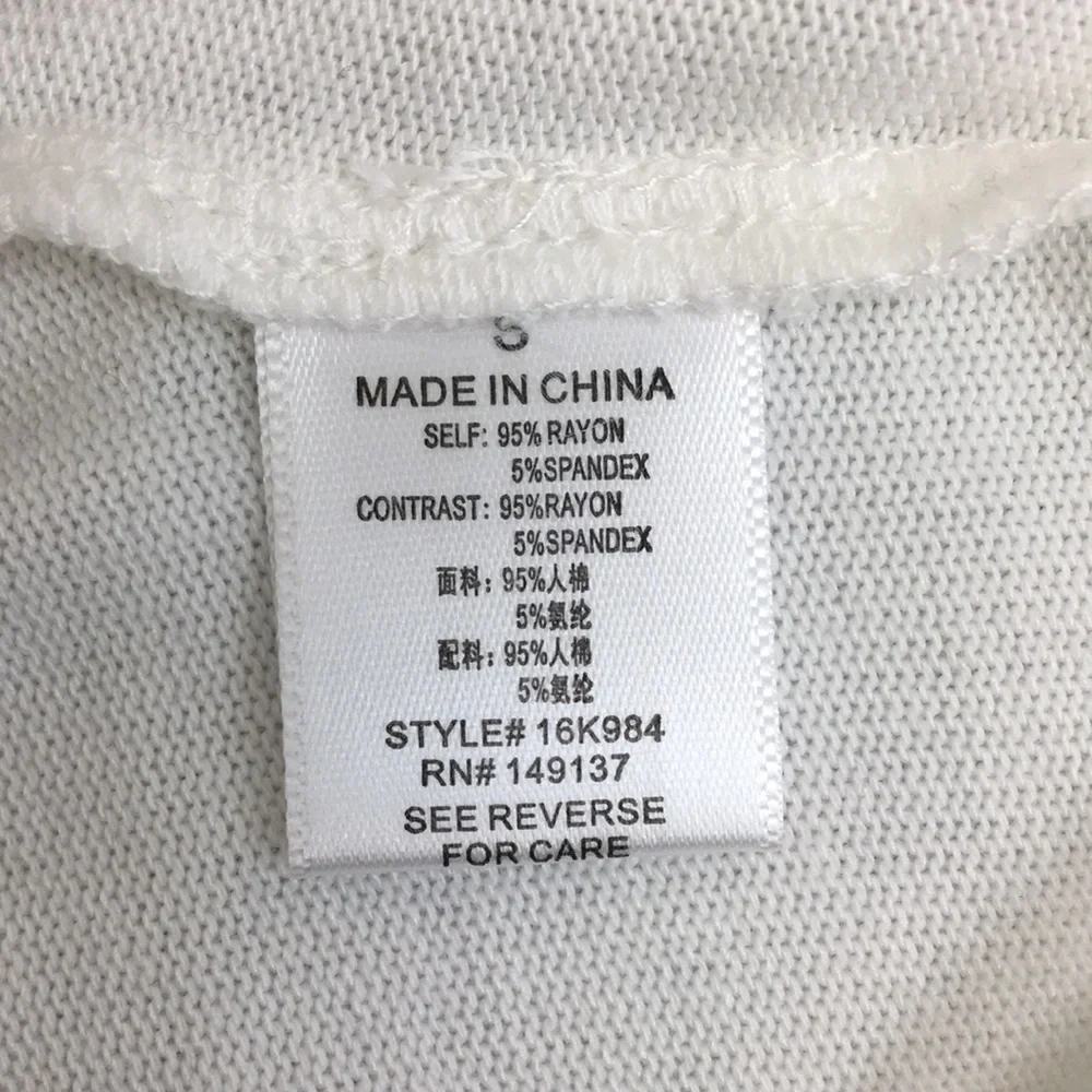 HYFVE 2 Tone Fine Knit 3/4 Sleeves Sweater Tunic Size S NEW With Tags - Picture 7 of 7